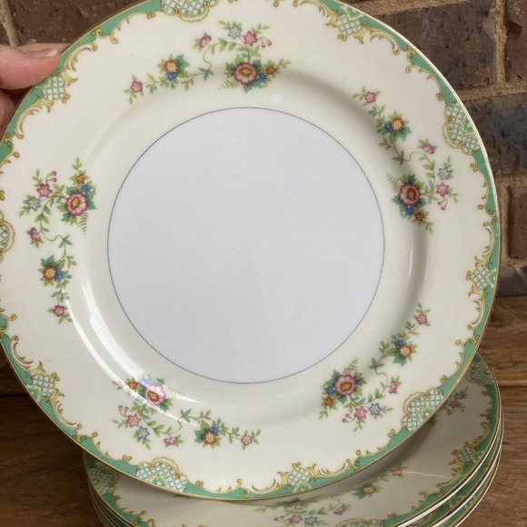 4 VTG 1933 Morimura Noritake Japan Embassy Floral Round Dinner Plates 9 7/8” - Picture 2 of 10